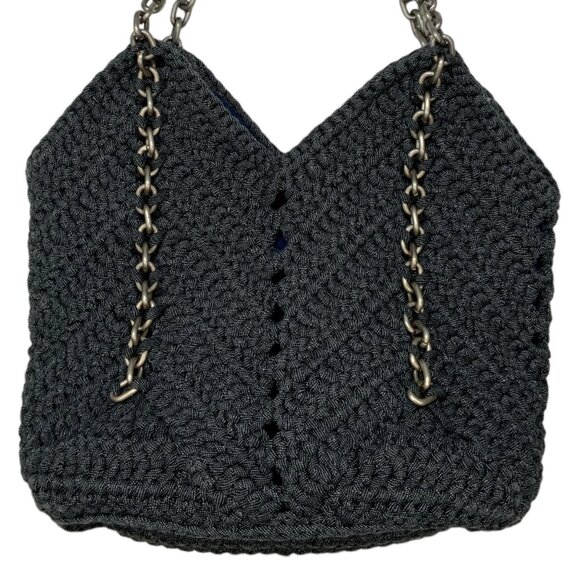 Belier Belier Shoulder Bag Purse Blue Crochet Woven Chain Bohemian Spring Summer - Picture 9 of 12